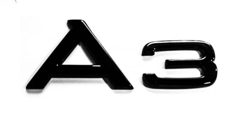 Logo de coffre A3 noir pour Audi (Black Edition)