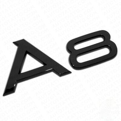 Logo de coffre A8 noir pour Audi (Black Edition), ancienne version