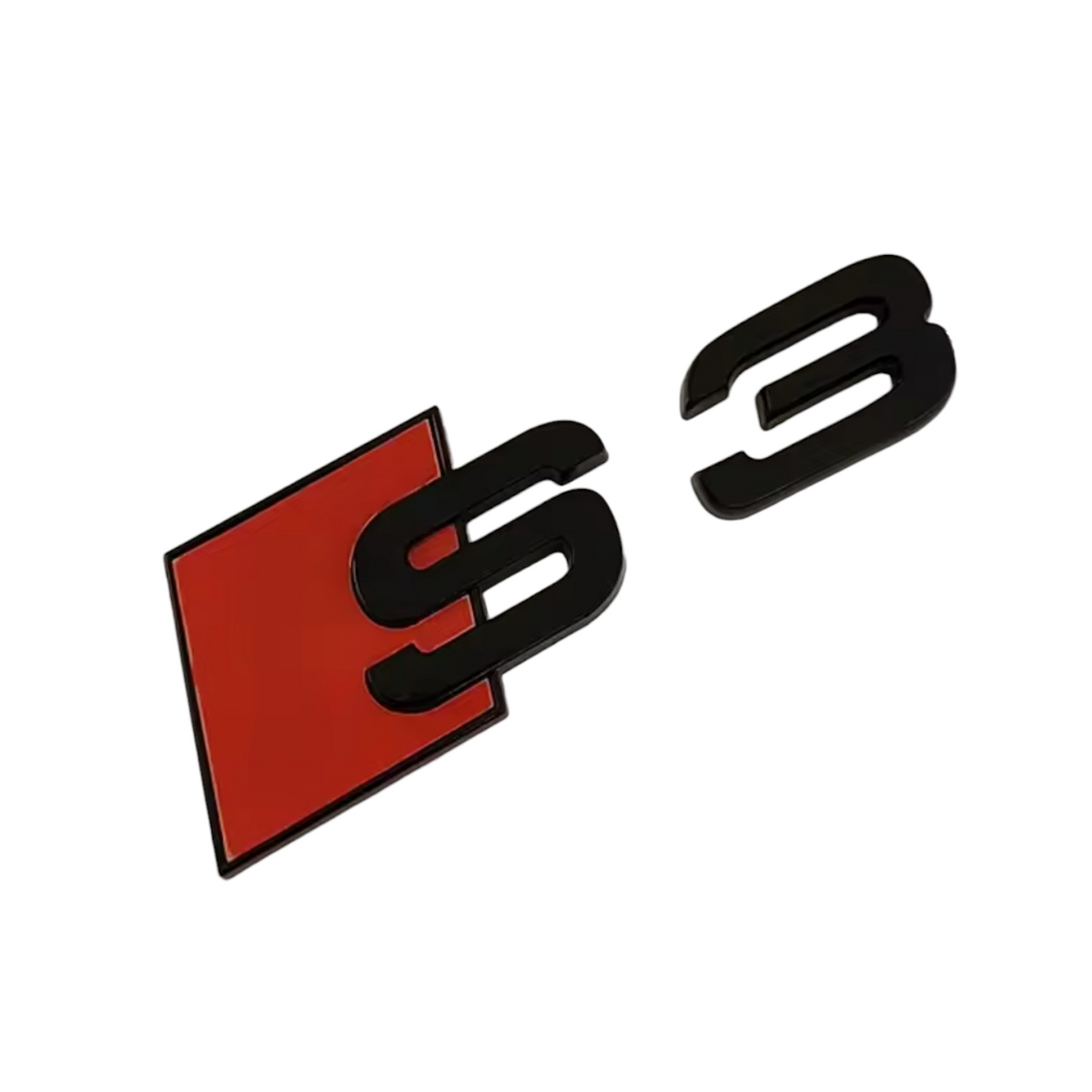 Logo de coffre noir badge Audi S3 Black Edition, vue 2