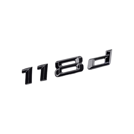 Logo de coffre noir badge pour BMW Série 1 (E81, F20), 118d