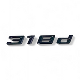 Logo de coffre noir badge pour BMW Série 3 (E36, E46, E92, F30), 318d