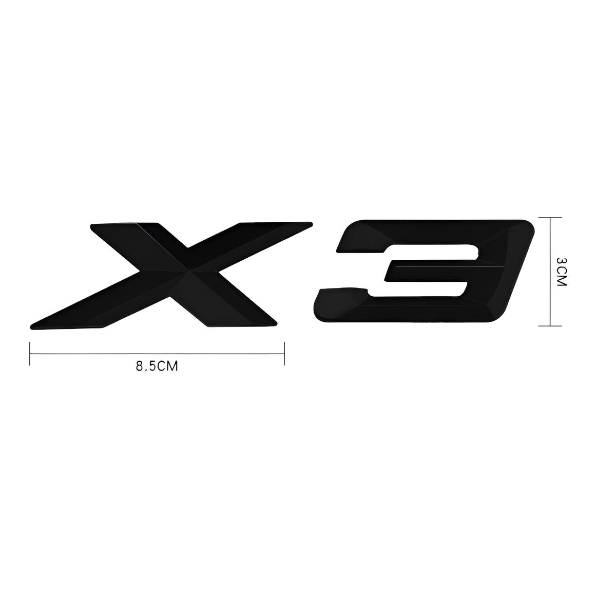 Logo de coffre noir badge pour BMW X3 xDrive, vue 2