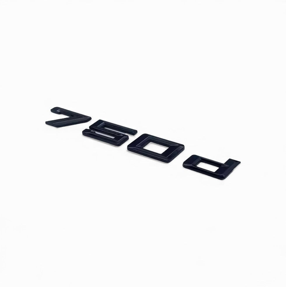 Logo de coffre noir badges pour BMW Série 7 (E38, E65, F01), 750d