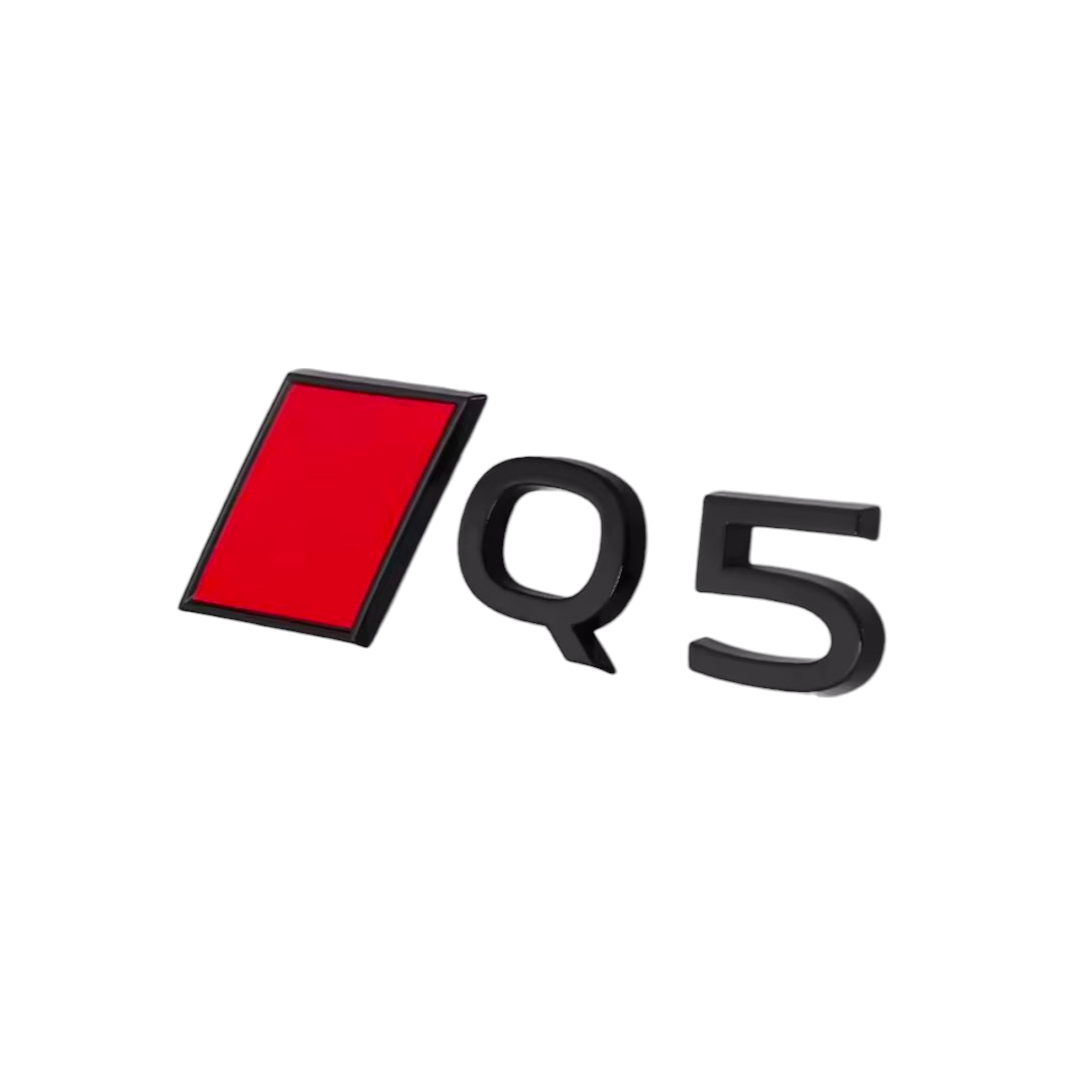 Logo de coffre Q5 noir pour Audi (Black Edition), nouveau modèle