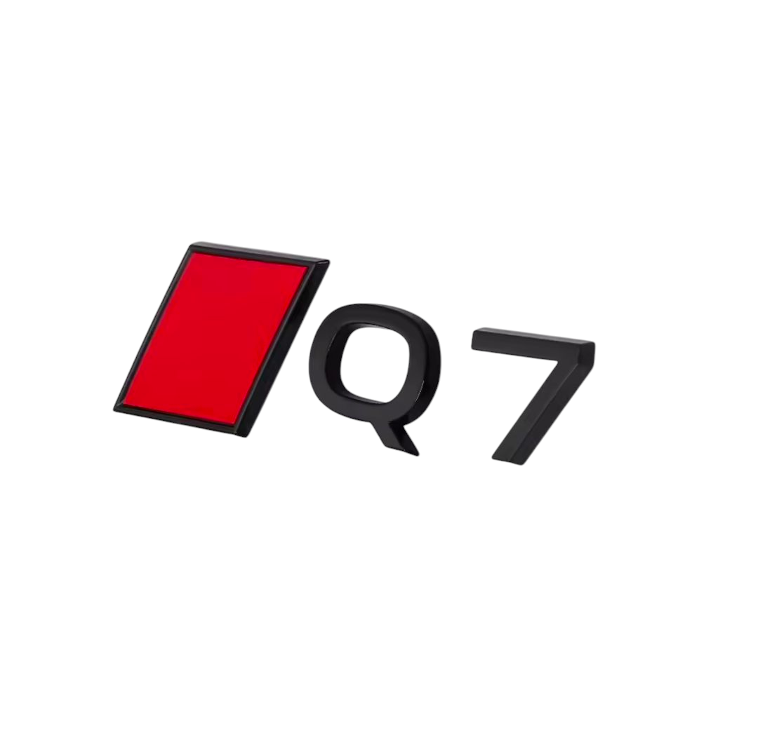 Logo de coffre Q7 noir pour Audi (Black Edition), nouveau modèle