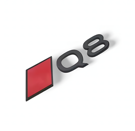 Logo de coffre Q8 noir pour Audi (Black Edition), nouveau modèle
