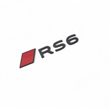 Logo de coffre RS6 noir pour Audi (Black Edition), nouveau modèle