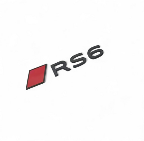 Logo de coffre RS6 noir pour Audi (Black Edition), nouveau modèle