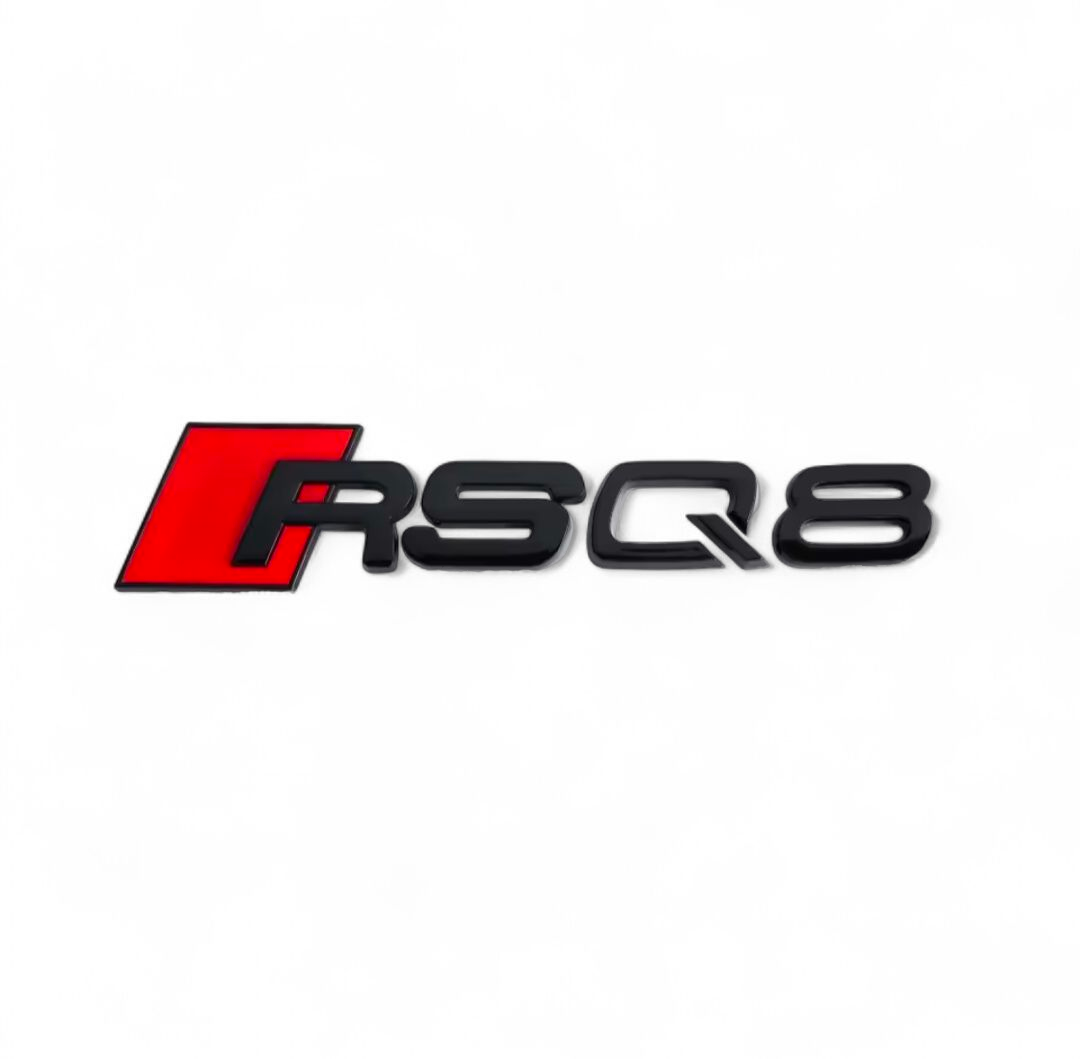 Logo de coffre RSQ8 noir pour Audi (Black Edition), ancien modèle