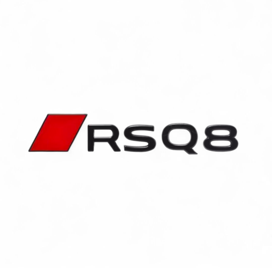 Logo de coffre RSQ8 noir pour Audi (Black Edition), nouveau modèle