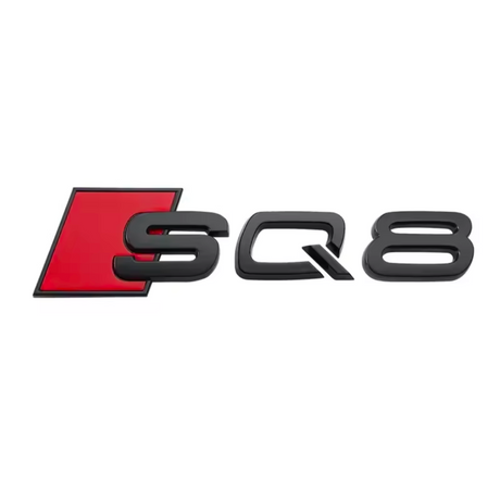 Logo de coffre SQ8 noir pour Audi (Black Edition), ancien modèle