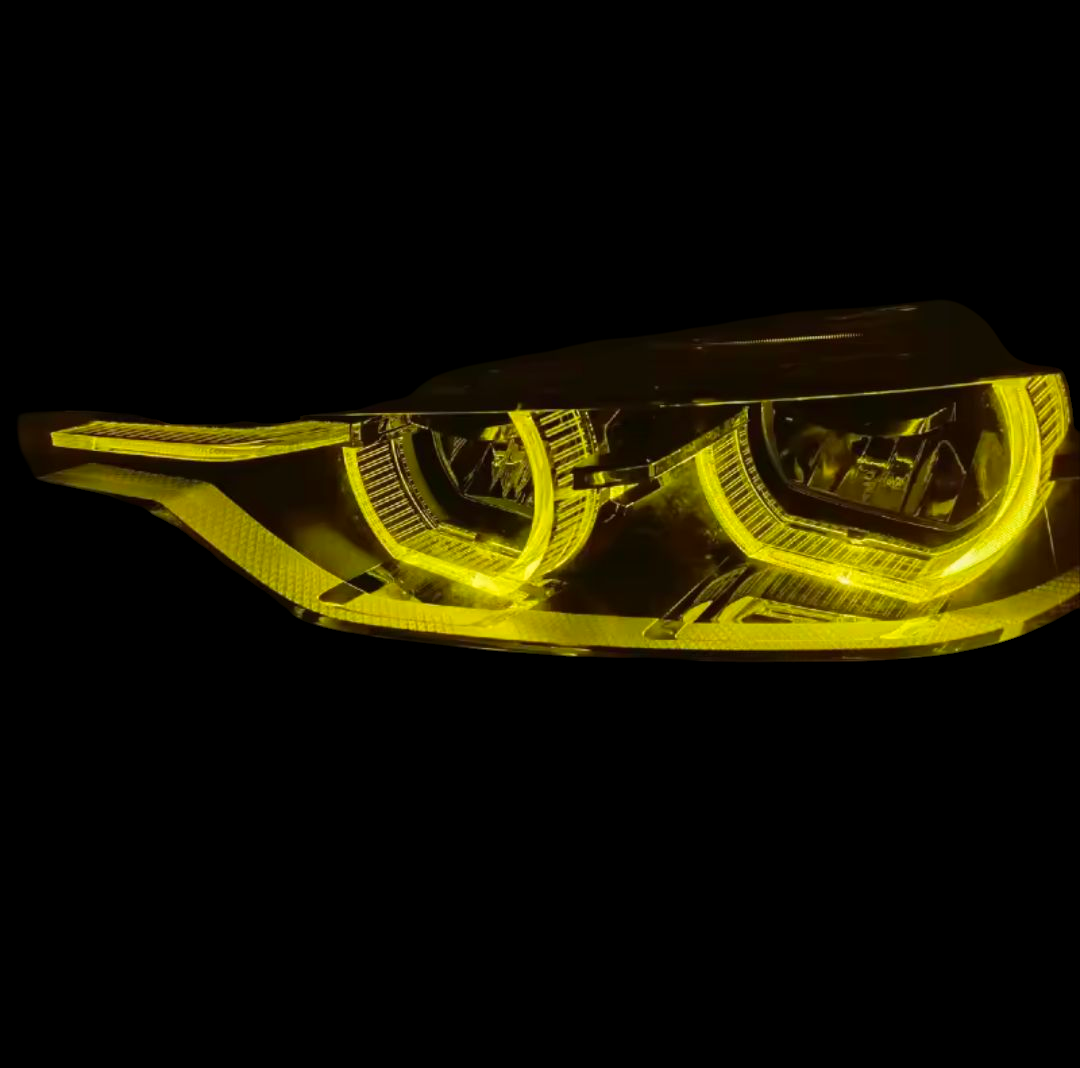 Modules LED DRL jaunes Angel Eyes look CSL pour BMW Série 3 F30, M3 F80 (2011 à 2019), vue 6