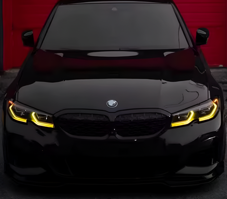 Modules LED DRL jaunes Angel Eyes look CSL pour BMW Série 3 G20, M3 G80 (2019 à 2023), vue 3