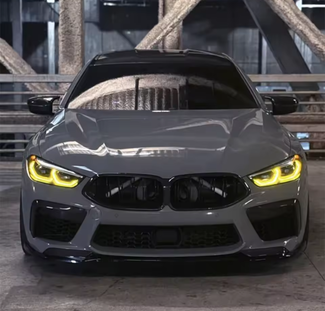Modules LED DRL jaunes Angel Eyes look CSL pour BMW Série 8 G15 (2018 à 2025), vue 3
