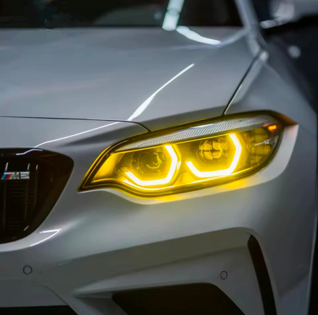 Modules LED DRL jaunes look CSL Angel Eyes pour BMW Série 2 F22, M2 F87 (2014 à 2021), vue 3