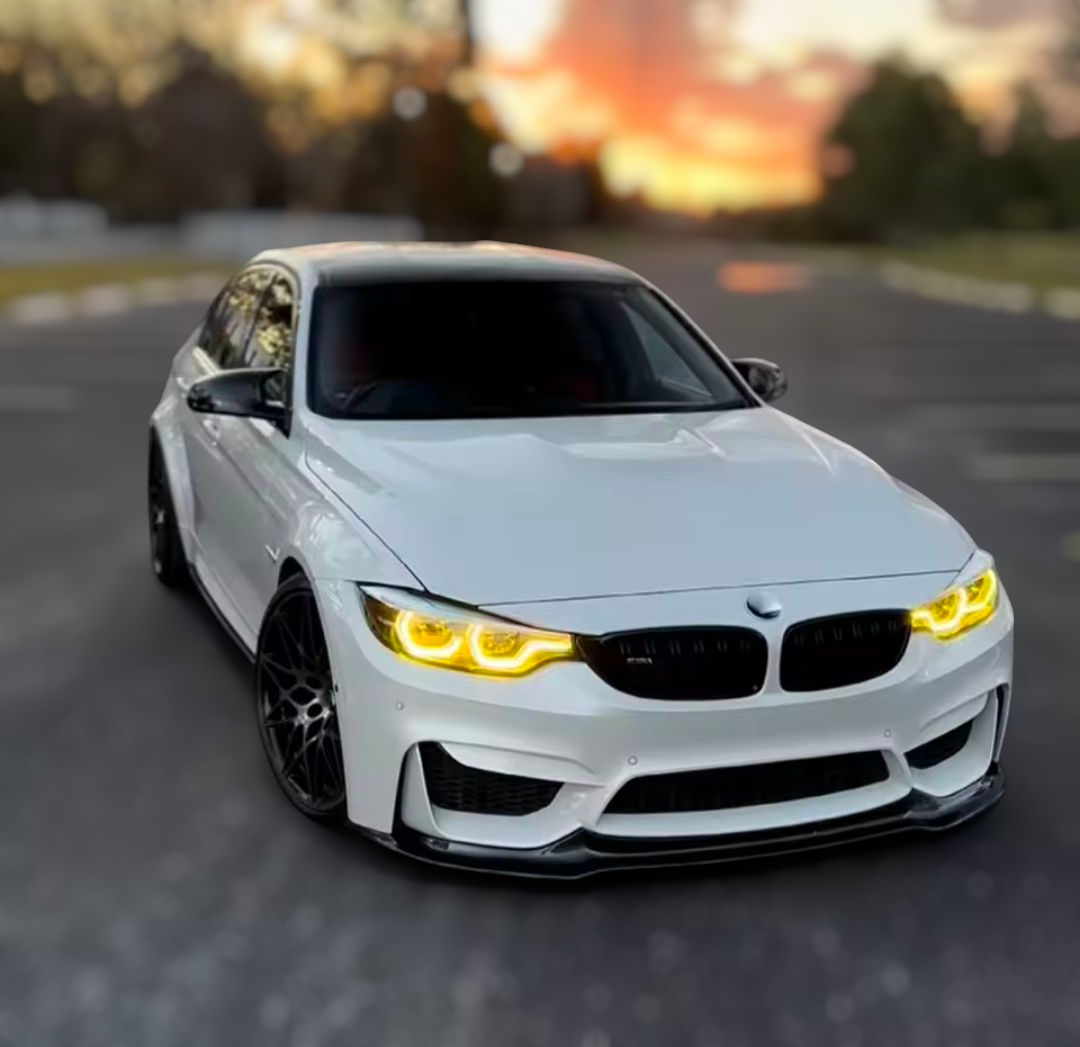 Modules LED DRL jaunes look CSL Angel Eyes pour BMW Série 4 F32, M4 F82 (2013 à 2017), vue 4