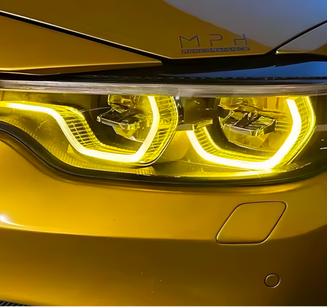 Modules LED DRL jaunes look CSL Angel Eyes pour BMW Série 4 F32, M4 F82 (2013 à 2017), vue 6