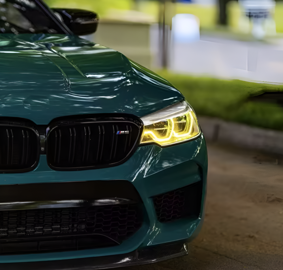 Modules LED DRL jaunes look CSL Angel Eyes pour BMW Série 5 G30 avant restylage (2016 à 2020)