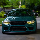 Modules LED DRL jaunes look CSL Angel Eyes pour BMW Série 5 G30 avant restylage (2016 à 2020), vue 4