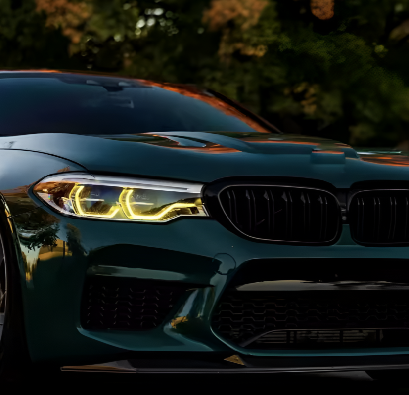 Modules LED DRL jaunes look CSL Angel Eyes pour BMW Série 5 G30 avant restylage (2016 à 2020), phase 1 pre-LCI (2016 à 2020), vue 5