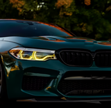 Modules LED DRL jaunes look CSL Angel Eyes pour BMW Série 5 G30 avant restylage (2016 à 2020), phase 1 pre-LCI (2016 à 2020), vue 5