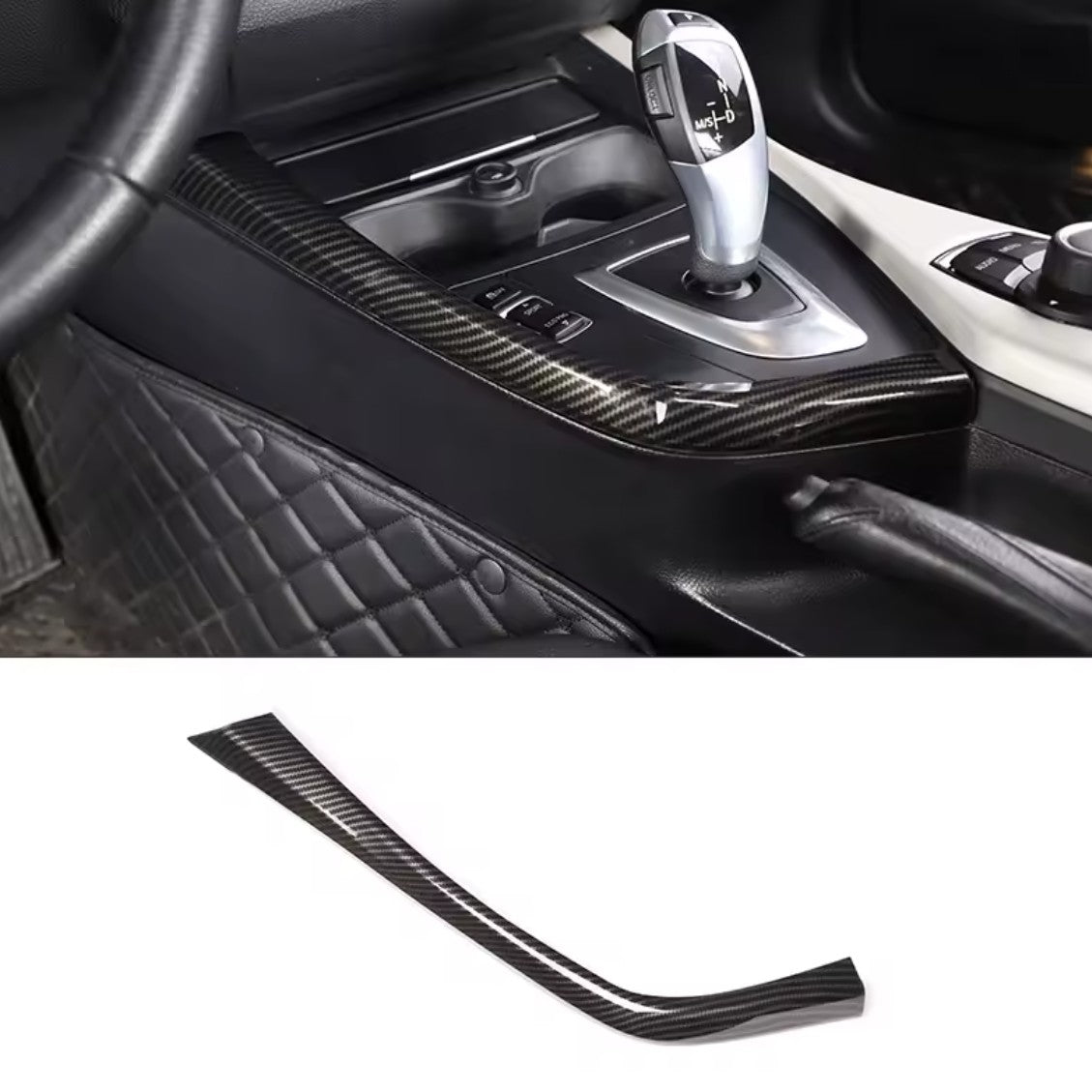 Pack inserts intérieur décoratifs carbone replica pour BMW Série 2 F22 et M2 F87 (2014 à 2021), entourage pommeau de vitesse
