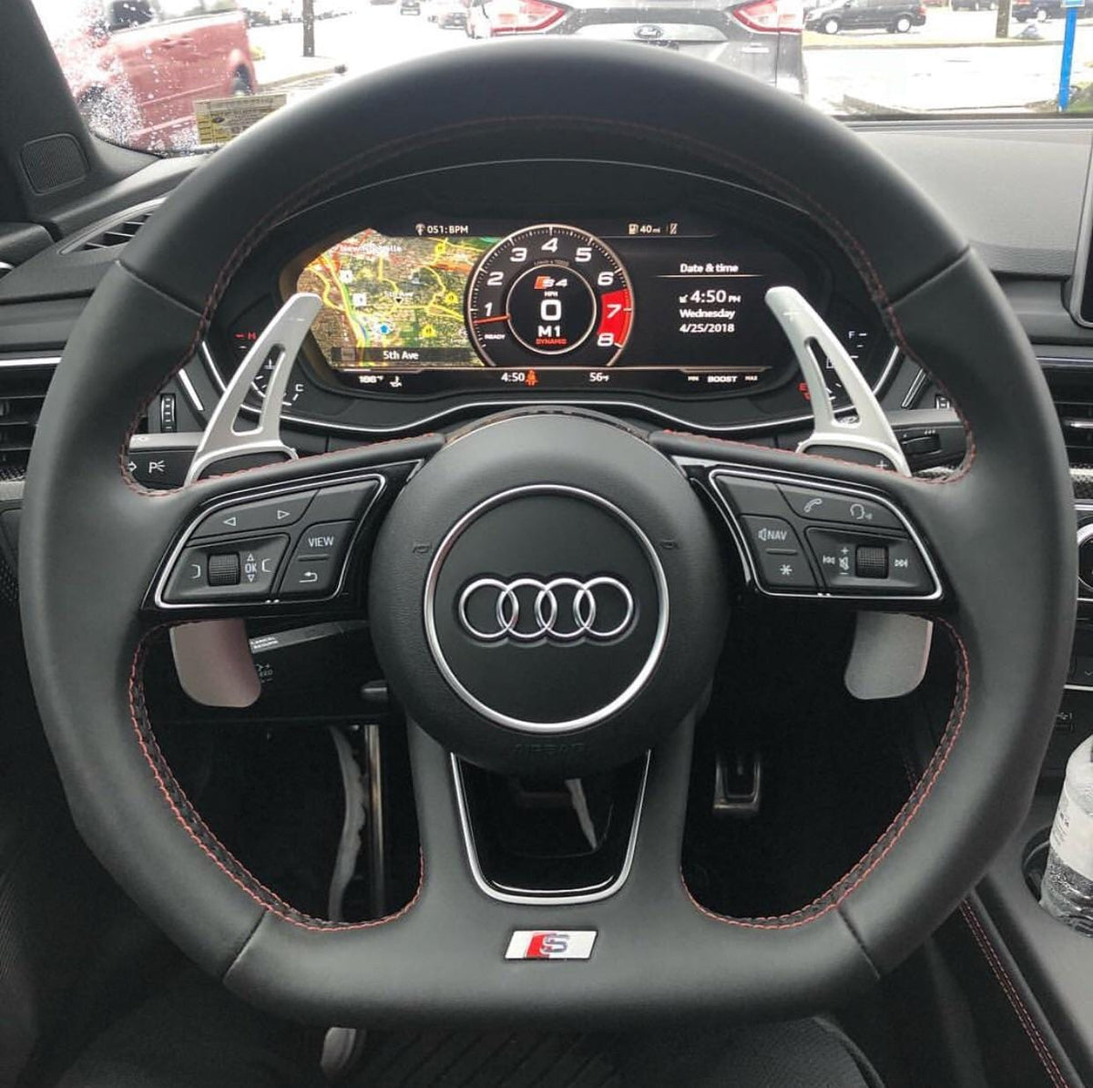Palettes au volant aluminium pour Audi Q7 II, SQ7 (2017 à 2023), vue 4