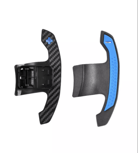 Palettes au volant carbone type BMW M Competition pour F20 F22 F30 F32 G20 G22 G30, grip bleu
