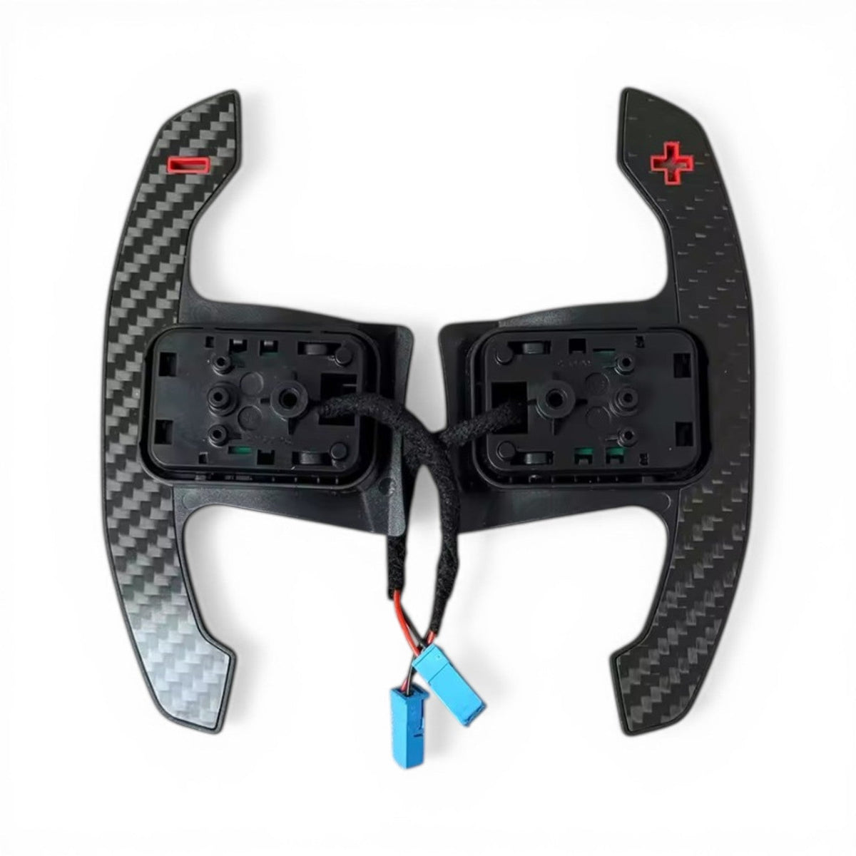 Palettes au volant look M-Competition carbone pour BMW Série 2 F22 (2014 à 2021), coloris rouge, avec électronique