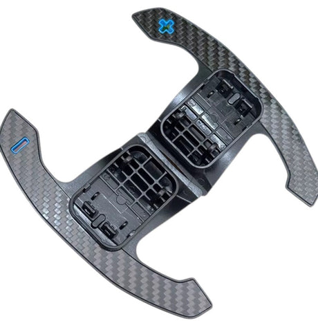 Palettes au volant look M-Competition carbone pour BMW Série 4 F32 (2014 à 2021), coloris bleu, sans électronique