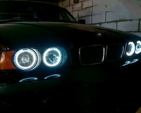 Phares Angel Eyes Anneaux LED pour BMW Série 5 E34 (1988 à 1996), vue 2