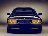 Phares Angel Eyes Anneaux LED pour BMW Série 7 E38 (1994 à 2001), coloris jaune ambre