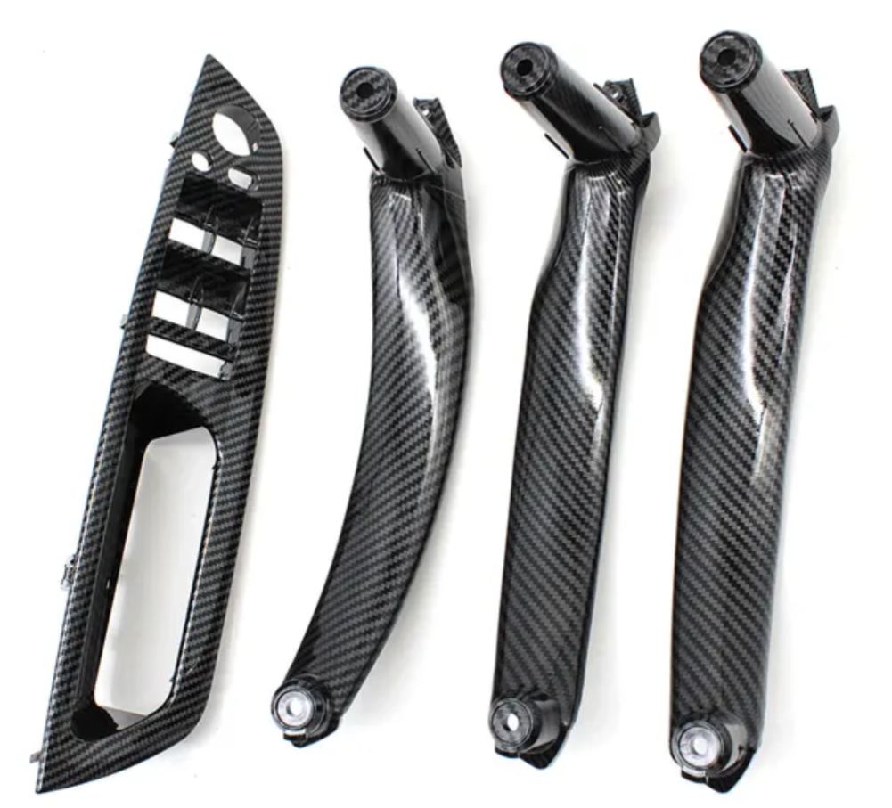 Poignées de portes intérieures de remplacement pour BMW X6 E71 (2008 à 2014), 4 poignées intérieures, réplique carbone