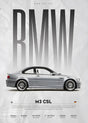 Poster de voiture, affiche murale BMW M3 E46 CSL