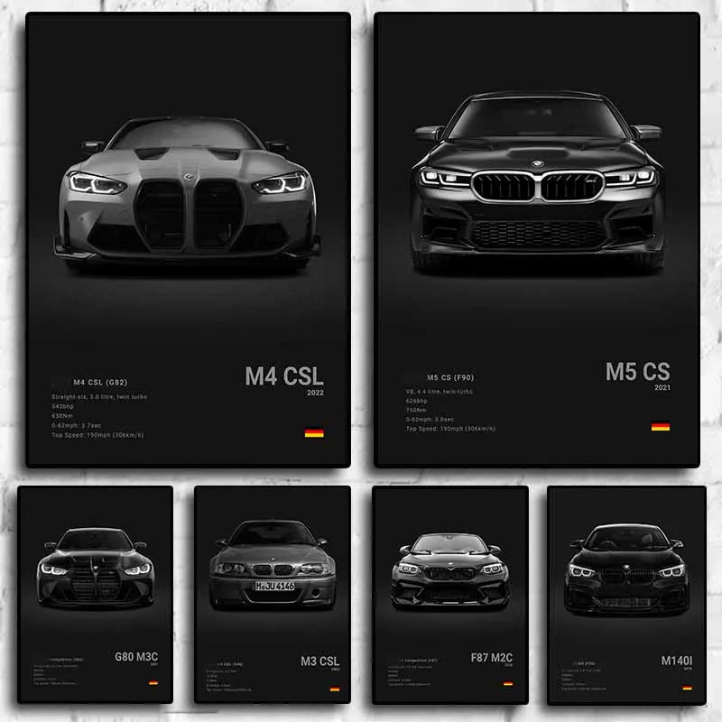 Poster voiture, affiche murale BMW Motorsport