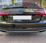 Sorties d'échappement noires pour Audi A6 C7 (2011 à 2018), vue 2