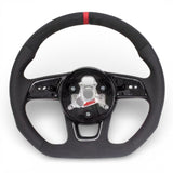 Volant à méplat Performance pour Audi A3, S3 8V (2012 à 2020), cuir noir et alcantara, surpiqûres noires